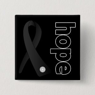 Melanoma Cancer Hope Ribbon Vierkante Button 5,1 Cm