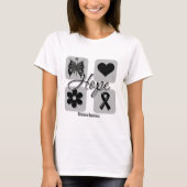 Melanoma Hope Love Inspire Awareness T-shirt (Voorkant)