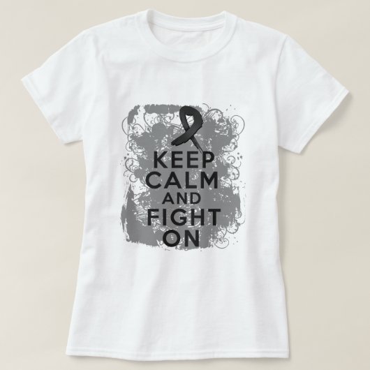 Melanoma houdt kalm en vecht aan t-shirt (Design voorkant)