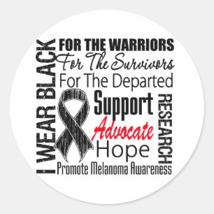 Melanoma I Draag Black Ribbon TRIBUTE Ronde Sticker
