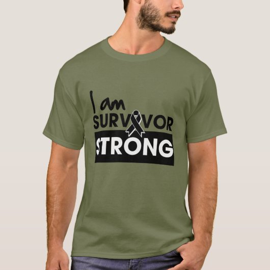 Melanoma ik ben Survivor Strong T-shirt (Voorkant)
