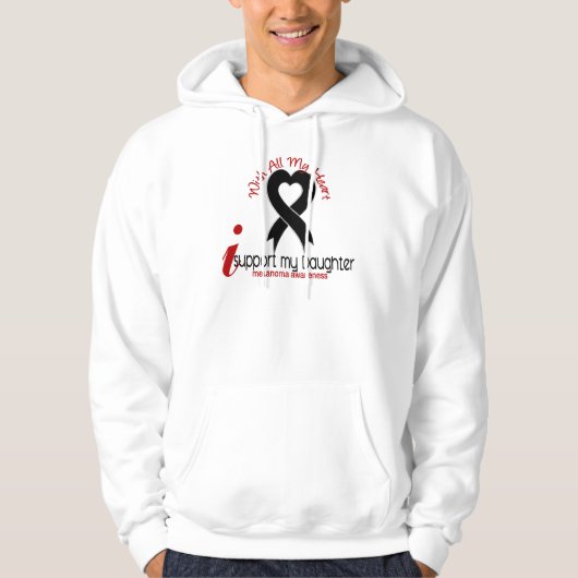 Melanoma ik steun mijn dochter hoodie (Voorkant)