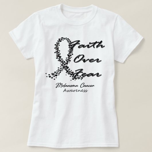 Melanoma-kankerbewustzijnsgevoel over angst - in d t-shirt (Design voorkant)