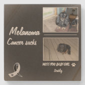 Melanoma Pet Memorial Photo Layout Stenen Onderzetter (Voorkant)