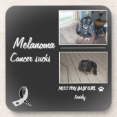 Melanoma Pet Memorial with Two Photos Bier Onderzetter (Voorkant)