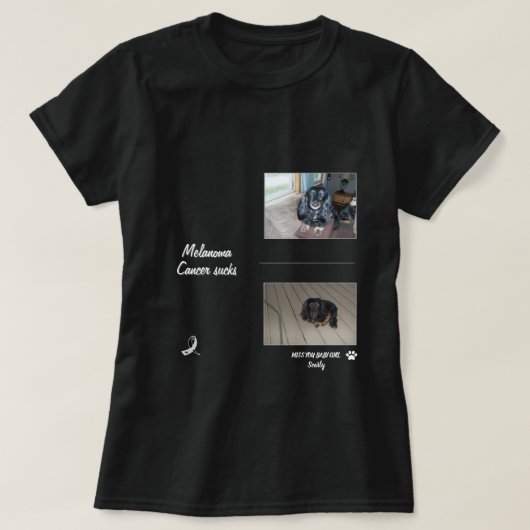 Melanoma Pet Tribute Two-Photo Layout T-shirt (Design voorkant)