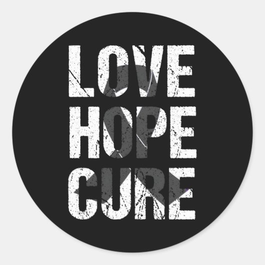 Melanoma Skin Cancer Awareness Black Ribbon Motiva Ronde Sticker (Voorkant)