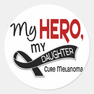 Melanoma Skin Cancer MY HERO MY DAUGHTER 42 Ronde Sticker