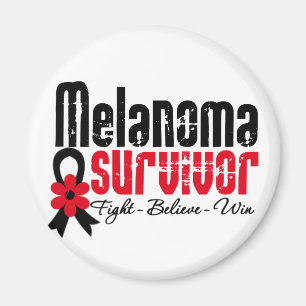 Melanoma Survivor Flower Ribbon Magneet