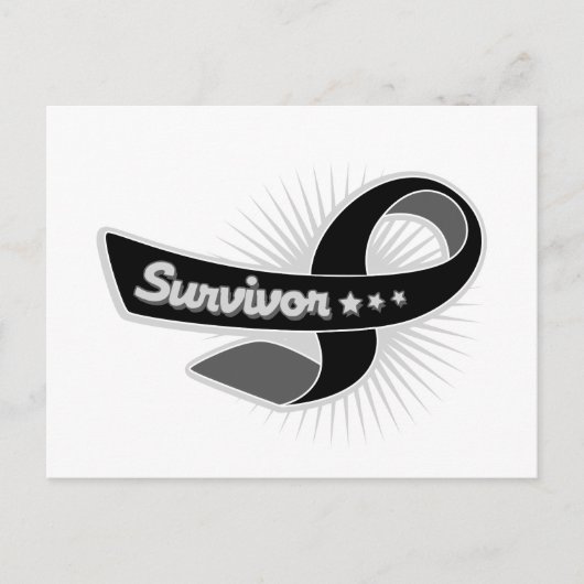 Melanoma Survivor Ribbon Briefkaart (Voorkant)