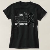 Melanoma Warrior Ik ben Fine Feather Ribbon T-shirt (Design voorkant)