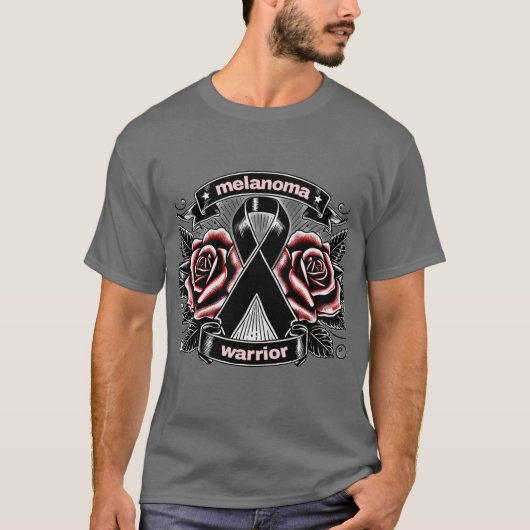 Melanoma Warrior – Tattoo Roos & lint AwaT-Shirt T-shirt (Voorkant)