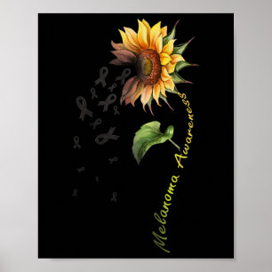 Melanoom Awareness Sunflower Shirt Poster