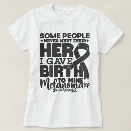 Melanoom Bewustzijn Sommige mensen ontmoeten hun H T-shirt (Design voorkant)