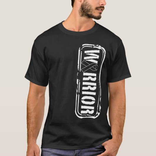 Melanoom Huidkanker Bewustzijn Militaire Krijger T-shirt (Voorkant)