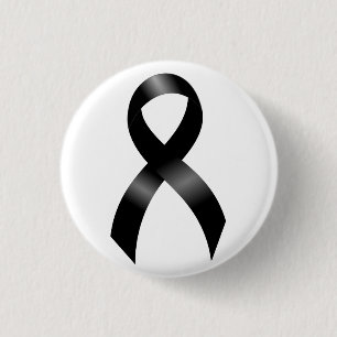 Melanoom Huidkanker - Zwarte lint Ronde Button 3,2 Cm