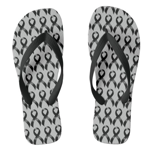 Melanoom | Huidkanker - Zwarte lint Teenslippers (Voetbed)