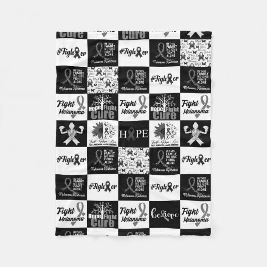 Melanoom Patroon Caro Fleece Gooi Deken (Voorkant)