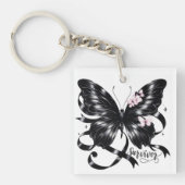 Melanoom Survivor – Zwarte vlinder Sleutelhanger (voorkant)