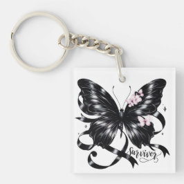 Melanoom Survivor – Zwarte vlinder Sleutelhanger