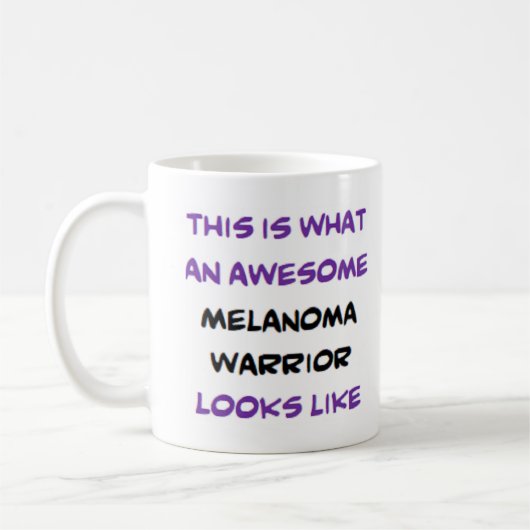 melanoomstrijder, geweldig koffiemok (Links)