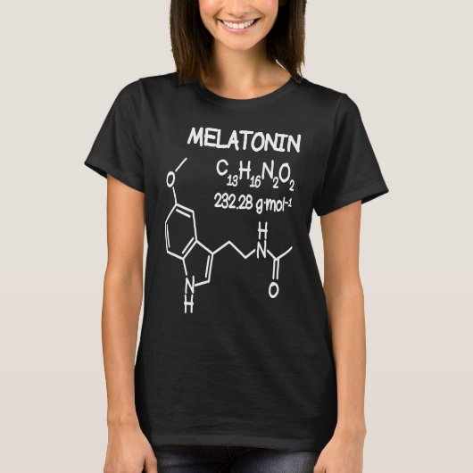Melatonin Molecule Structuur T Shirt Funny Sleep M (Voorkant)