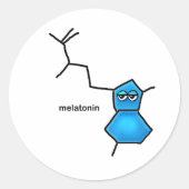 Melatonin Neurotransmitter Ronde Sticker (Voorkant)
