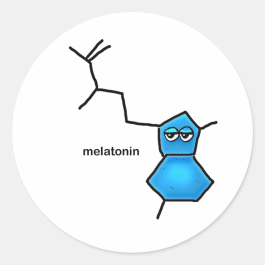 Melatonin Neurotransmitter Ronde Sticker (Voorkant)