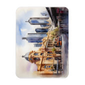 Melbourne aquarel kunst magneet (Verticaal)