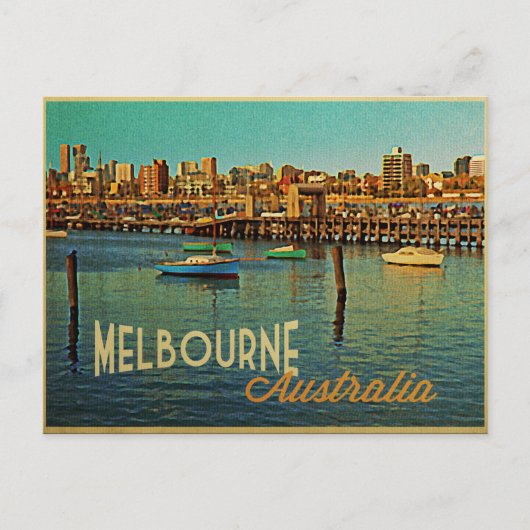 Melbourne Australia Briefkaart (Voorkant)