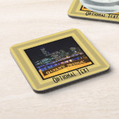 Melbourne Australia CBD Lights over Queen's Bridge Bier Onderzetter (Linkerzijde)