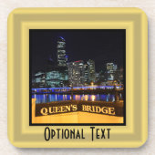 Melbourne Australia CBD Lights over Queen's Bridge Bier Onderzetter (Voorkant)