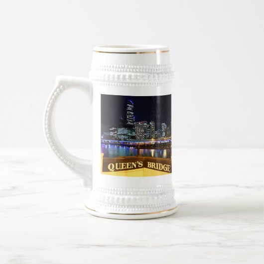Melbourne Australia CBD Lights over Queen's Bridge Bierpul (Links)