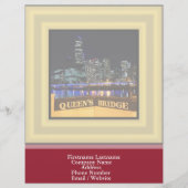 Melbourne Australia CBD Lights over Queen's Bridge Briefhoofd Ontwerp (Voorkant)