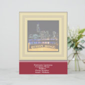Melbourne Australia CBD Lights over Queen's Bridge Briefhoofd Ontwerp (Staand voorkant)