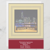 Melbourne Australia CBD Lights over Queen's Bridge Briefhoofd Ontwerp (Voorkant / Achterkant)