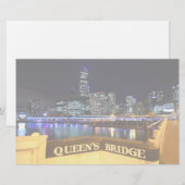 Melbourne Australia CBD Lights over Queen's Bridge Briefpapier (Voorkant / Achterkant)