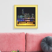 Melbourne Australia CBD Lights over Queen's Bridge Canvas Afdruk (Insitu (Woonkamer))
