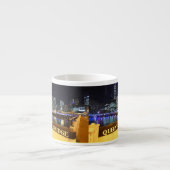 Melbourne Australia CBD Lights over Queen's Bridge Espresso Kop (Voorkant)