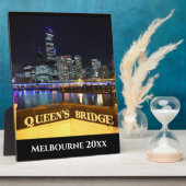 Melbourne Australia CBD Lights over Queen's Bridge Fotoplaat (Zijkant)