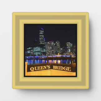 Melbourne Australia CBD Lights over Queen's Bridge Fotoplaat