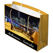 Melbourne Australia CBD Lights over Queen's Bridge Large Cadeautasje (Achterkant Gekanteld)