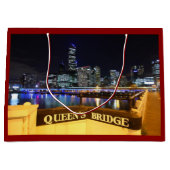 Melbourne Australia CBD Lights over Queen's Bridge Large Cadeautasje (Voorkant)