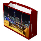 Melbourne Australia CBD Lights over Queen's Bridge Large Cadeautasje (Achterkant Gekanteld)