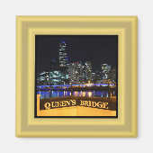 Melbourne Australia CBD Lights over Queen's Bridge Magneet (Voorkant)