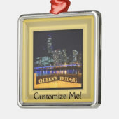 Melbourne Australia CBD Lights over Queen's Bridge Metalen Ornament (Links)
