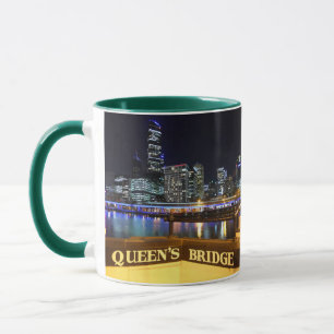 Melbourne Australia CBD Lights over Queen's Bridge Mok