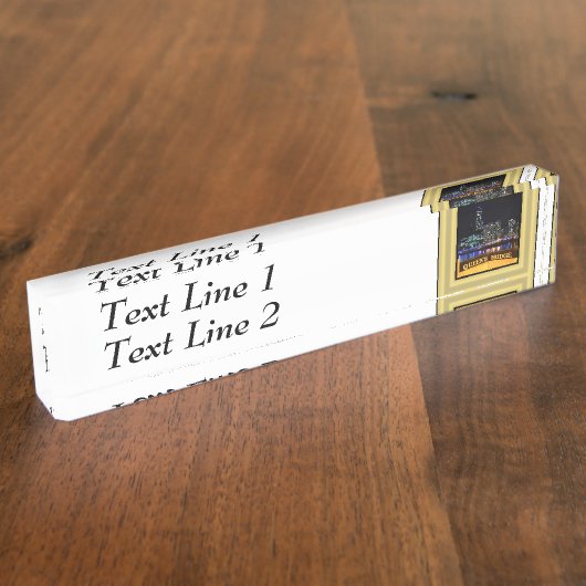 Melbourne Australia CBD Lights over Queen's Bridge Naambordje (Zijkant)