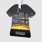 Melbourne Australia CBD Lights over Queen's Bridge Ornament (voorkant)