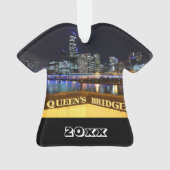 Melbourne Australia CBD Lights over Queen's Bridge Ornament (achterkant)